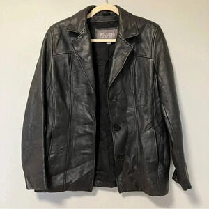 Wilsons Leather black leather  blazer jacket